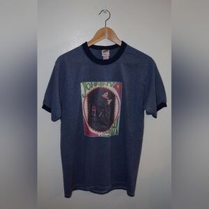 Vintage Johnny Cash Unisex Navy Blue Ringer Tee, Size Large